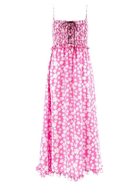 miu miu pink dress checkered